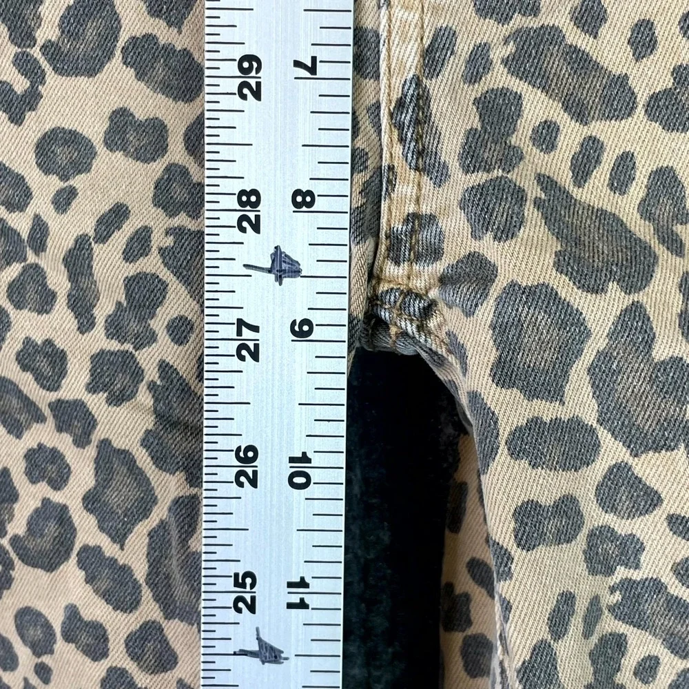 American Eagle Outfitter Jeans Womens 000 Brown Leopard Print Denim Minimalist